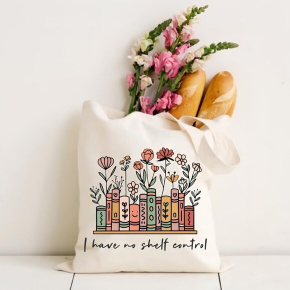 Funny Book Lovers Canvas Tote Bag for Women Reader Gift Casual Carryall - Picture 7 of 8